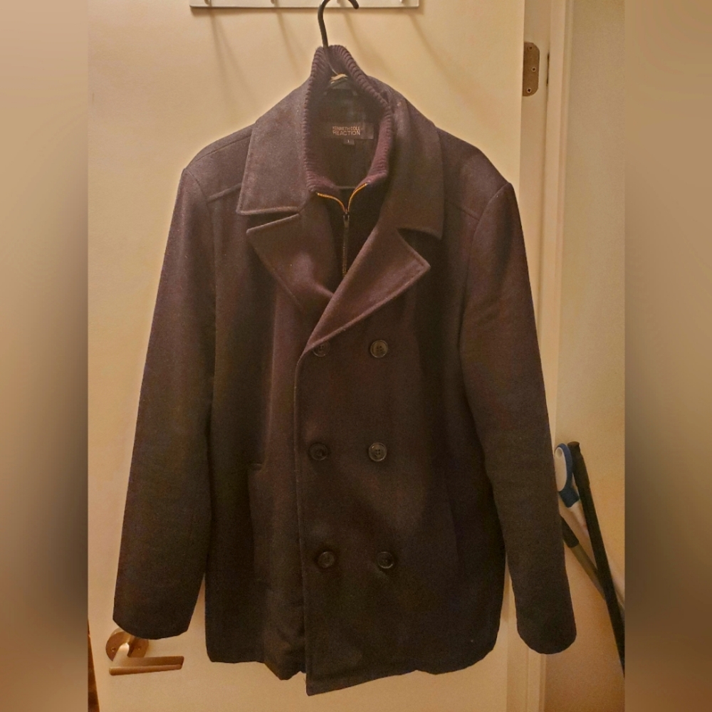Kenneth Cole reaction peacoat with zipper size large
